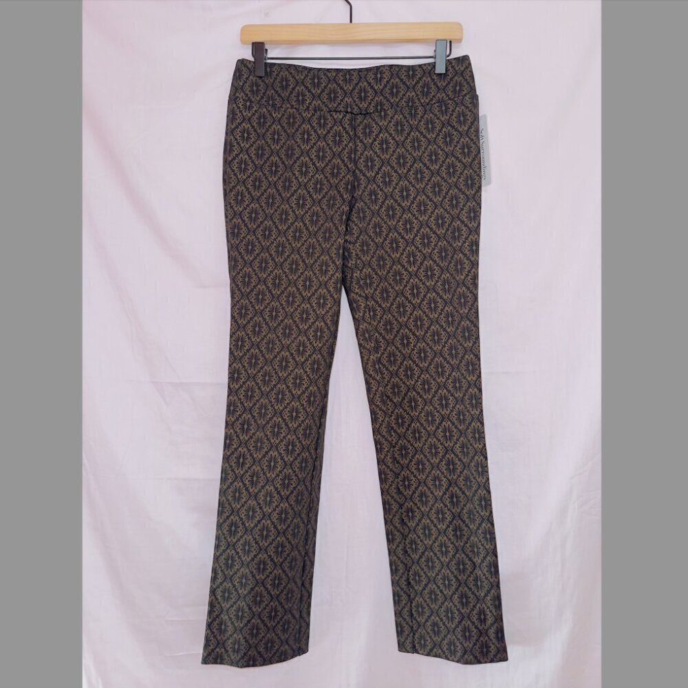Soft Surroundings NWT Gold Leaf Print Ankle Length Pants size small